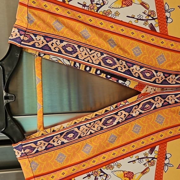 💕HALE BOB💕 Adea Jersey Maxi Dress ~ Mixed Floral and Bird Print Small - Picture 9 of 15